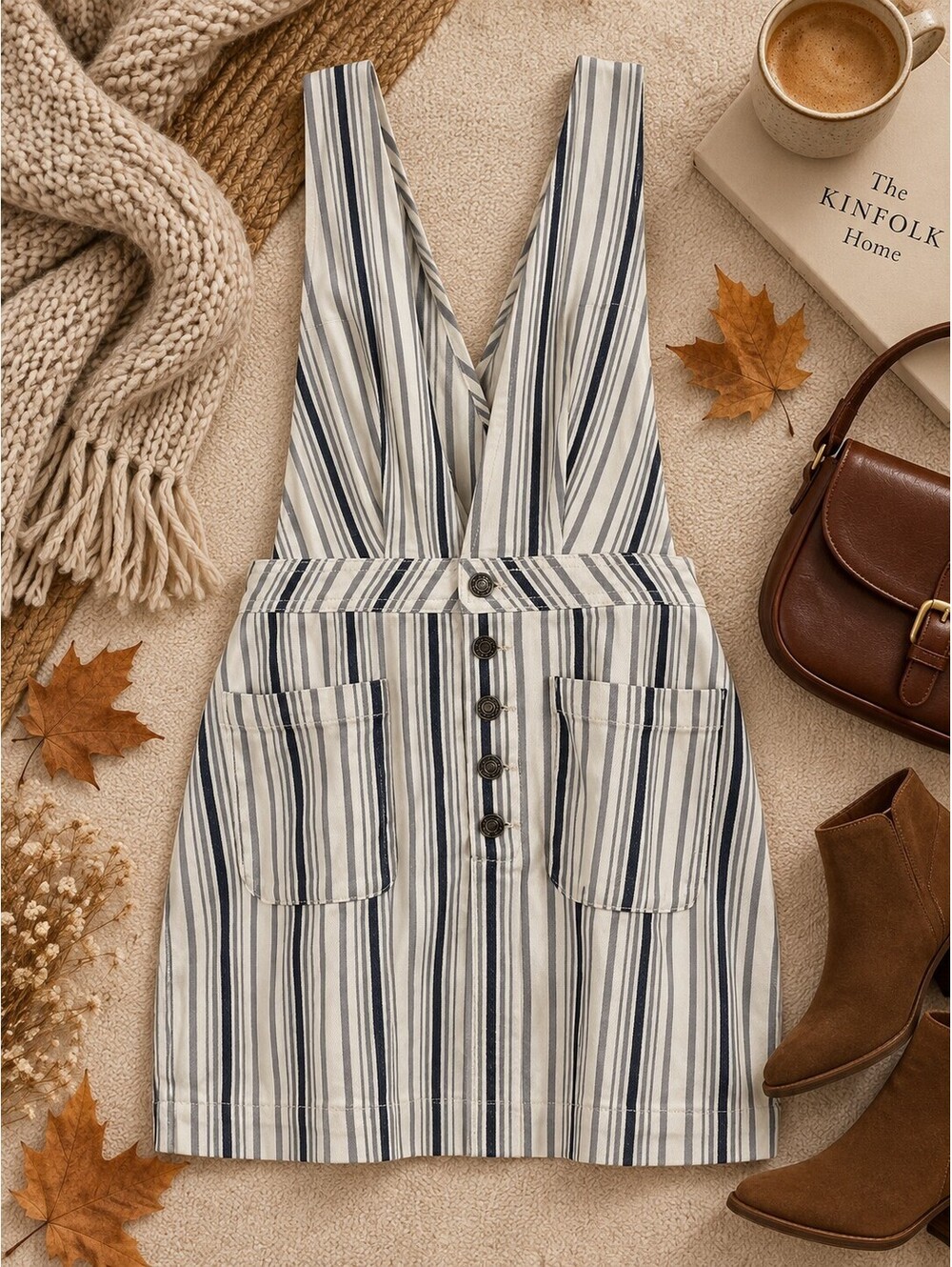EUC Free People Old School Love Striped Jumper Mini Dress - Size 8 - EUC